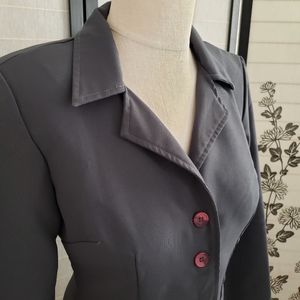[Tabloid] Charcoal Gray Two Button Blazer Suit Jacket